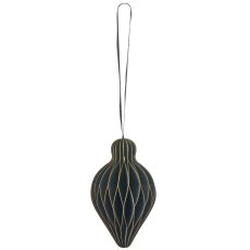 Papierhänger Ornament mit Magnetverschluss, 6x6x10cm, schwarz