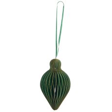 Papierhänger Ornament mit Magnetverschluss, 6x6x10cm, dunkelgrün
