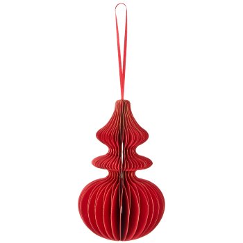 Paper hanger ornament with magnetic closure, 9x9x15cm, red