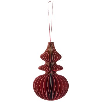 Papierhänger Ornament mit Magnetverschluss, 9x9x15cm, dunkelrot