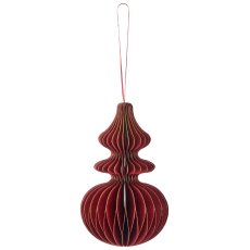 Papierhänger Ornament mit Magnetverschluss, 9x9x15cm, dunkelrot