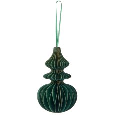 Papierhänger Ornament mit Magnetverschluss, 9x9x15cm, dunkelgrün