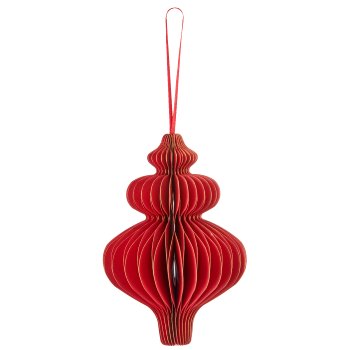 Paper hanger ornament with magnetic closure, 10x10x15cm, red