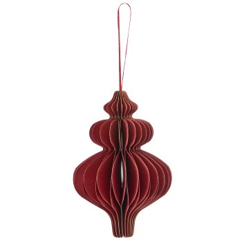 Papierhänger Ornament mit Magnetverschluss, 10x10x15cm, dunkelrot