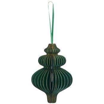 Paper hanger ornament with magnetic closure, 10x10x15cm, dark green
