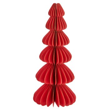 Paper decorative tree with magnetic closure, 7x7x17cm, red