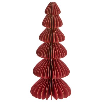 Paper decorative tree with magnetic closure, 7x7x17cm, dark red