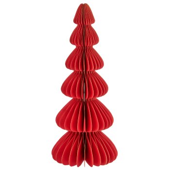 Paper decorative tree with magnetic closure, 10x10x25cm, red