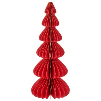 Paper decorative tree with magnetic closure, 13x13x32cm, red