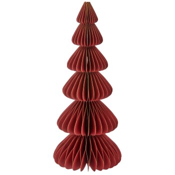 Paper decorative tree with magnetic closure, 13x13x32cm, dark red