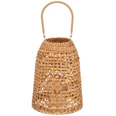Hyazinthen Gras Windlicht mit Glas, konisch, 23x23x30cm, natur