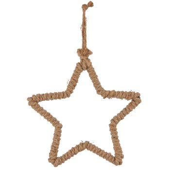 Jutehänger Stern, 20x20cm, natur