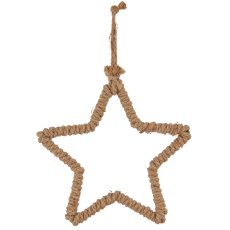 Jutehänger Stern, 20x20cm, natur