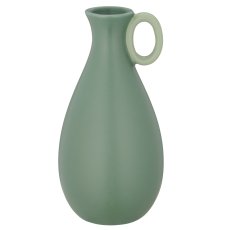 Porzellan Vase mit Henkel, bauchig, 10x10x20cm, jade, Lepuro