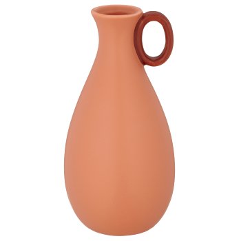 Porzellan Vase mit Henkel, bauchig, 10x10x20cm, amber, Lepuro