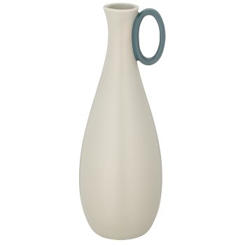 Porzellan Vase mit Henkel, bauchig, 11x11x30cm, blau, Lepuro