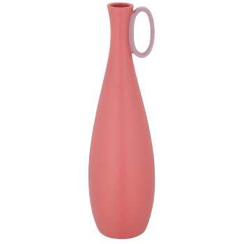 Porcelain vase with handle, bulbous, 12x12x40cm, pink, Lepuro