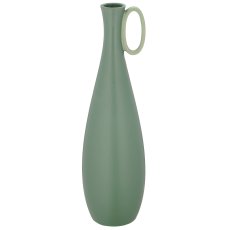 Porzellan Vase mit Henkel, bauchig, 12x12x40cm, jade, Lepuro