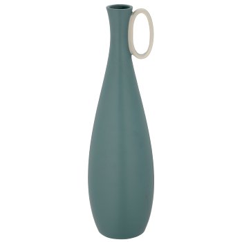 Porcelain vase with handle, bulbous, 12x12x40cm, blue, Lepuro