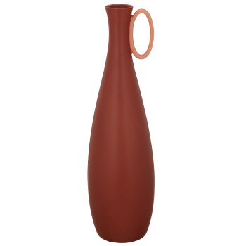 Porcelain vase with handle, bulbous, 18x18x60cm, amber, Lepuro