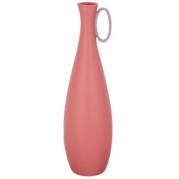 Porcelain vase with handle, bulbous, 23x23x80cm, pink, Lepuro