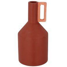 Porzellan Flaschenvase mit Henkel, 10x10x20cm, amber, Lepuro