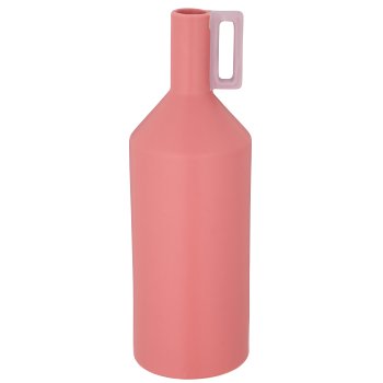 Porcelain bottle vase with handle, 11x11x30cm, pink, Lepuro