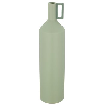 Porzellan Flaschenvase mit Henkel, 11x11x40cm, jade, Lepuro
