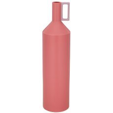 Porzellan Flaschenvase mit Henkel, 15x15x60cm, pink, Lepuro
