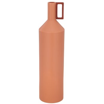 Porcelain bottle vase with handle, 15x15x60cm, amber, Lepuro