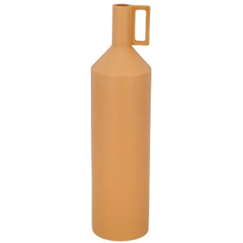 Porzellan Flaschenvase mit Henkel, 15x15x60cm, zimt, Lepuro