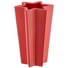 Porcelain vase star shape, 12x12x18cm, red, Lepuro