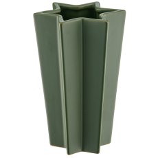 Porcelain vase star shape, 12x12x18cm, dark green, Lepuro