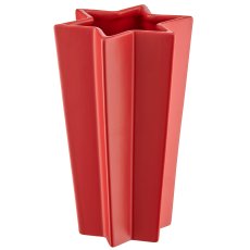 Porcelain vase star shape, 15x15x23cm, red, Lepuro