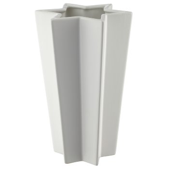 Porzellan Vase Sternform, 15x15x23cm, weiß, Lepuro