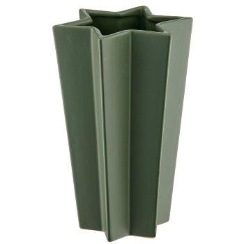 Porcelain vase star shape, 15x15x23cm, dark green, Lepuro
