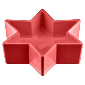 Porzellan Schale Sternform, 18x18x5cm, rot, Lepuro