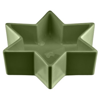 Porzellan Schale Sternform, 18x18x5cm, dunkelgrün, Lepuro