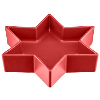Porzellan Schale Sternform, 25x25x5cm, rot, Lepuro