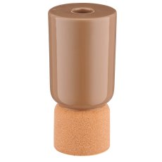 Porcelain candle holder 2TONE, 5x5x15cm, walnut, Lepuro