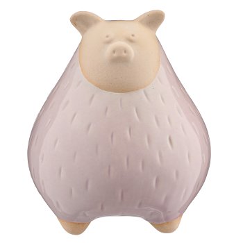 Porzellan Schwein, 8x8x9cm, hellrosa matt, Lepuro