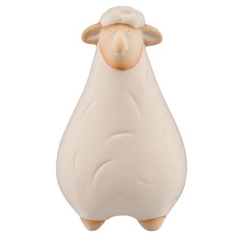 Porzellan Schaf, 6x6x10cm, beige matt, Lepuro