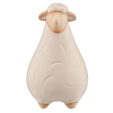 Porzellan Schaf, 6x6x10cm, beige matt, Lepuro
