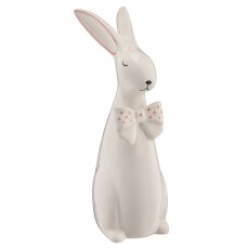 Porzellan Hase mit Schleife, stehend, 2fa.so., 7x10x21cm, rosa, Lepuro