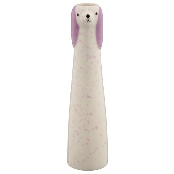 Ceramic vase dog head, conical, 4.5x4.5x18cm, dusty lilac, Lepuro