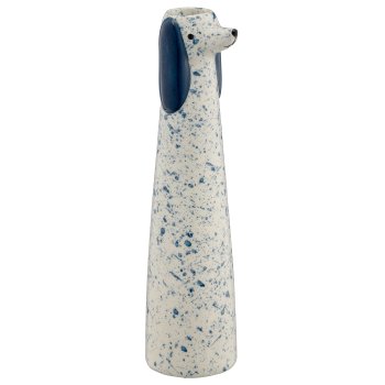 Keramikvase Hundekopf, konisch, 4,5x4,5x18cm, mitternachtsblau, Lepuro