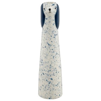 Keramikvase Hundekopf, konisch, 4,5x4,5x18cm, mitternachtsblau, Lepuro