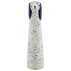 Ceramic vase dog head, conical, 4.5x4.5x18cm, midnight blue, Lepuro