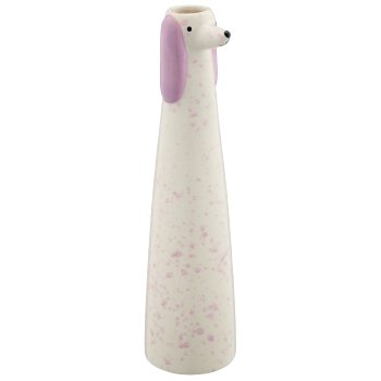 Ceramic vase dog head, conical, 6.5x6.5x25cm, dusty lilac, Lepuro