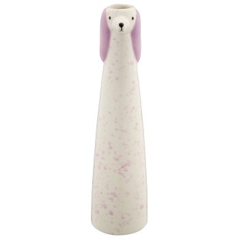 Ceramic vase dog head, conical, 6.5x6.5x25cm, dusty lilac, Lepuro